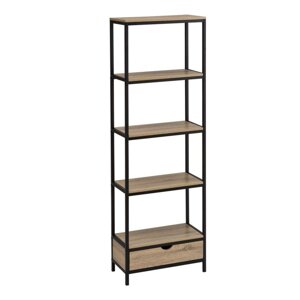 Crna/natur biblioteka u dekoru hrasta 60x180 cm Urban – Casa Selección