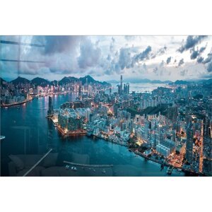Staklena slika 100x70 cm Hongkong - Wallity