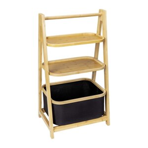 Crna/u prirodnoj boji od bambusa kupaonska polica 44x80 cm Ecori – Wenko