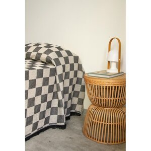Crni/bež prekrivač za bračni krevet 240x240 cm Black Checkerboard – Really Nice Things