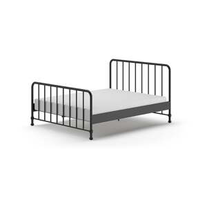 Crni metalni bračni krevet s podnicom 160x200 cm BRONXX – Vipack