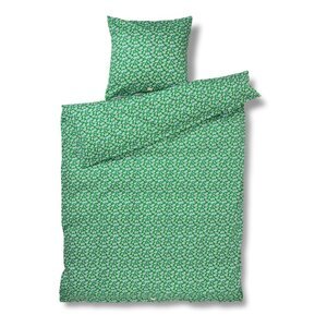 Zelena posteljina za krevet za jednu osobu od pamučnog satena 140x200 cm Pleasantly – JUNA