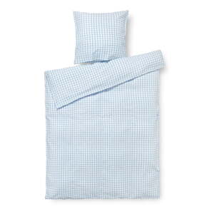 Bijelo-svijetlo plava posteljina za krevet za jednu osobu-za produženi krevet od krepa 140x220 cm Bæk&Bølge – JUNA