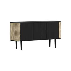 Crna/u prirodnoj boji niska komoda u dekoru hrasta 150x75 cm Treasures – UMAGE