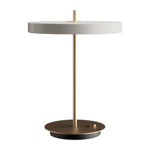 Bijela LED stolna lampa s mogućnosti zatamnjivanja s metalnim sjenilom (visina 41,5 cm) Asteria Table – UMAGE