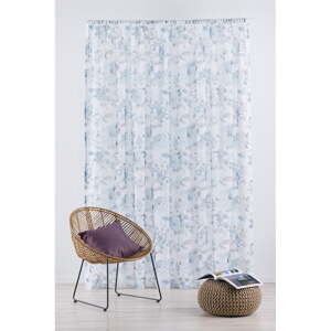 Bijelo-plava prozirna zavjesa 300x260 cm Elsa – Mendola Fabrics