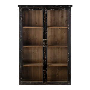 Crna vitrina od masivne jele 81x122 cm Hazem – Bloomingville