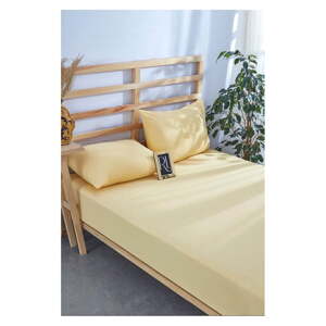 Žuti  pamučan set plahte i jastučnice s gumom 180x200 cm – Mila Home
