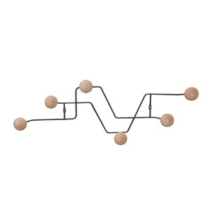 Crna metalna zidna vješalica  Zig Zag – PT LIVING