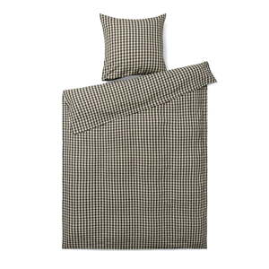 Crno-bež posteljina za krevet za jednu osobu-za produženi krevet od krepa 140x220 cm Bæk&Bølge – JUNA