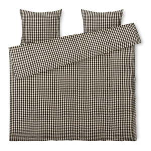 Crno-bež posteljina za bračni krevet-za produženi krevet od krepa 200x220 cm Bæk&Bølge – JUNA