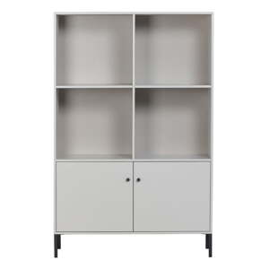 Svijetlo siva biblioteka od masivnog bora 107x160 cm Xam – WOOOD