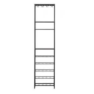 Crna metalna vitrina za vino broj boca 25 kom, 45x185 cm Reese – WOOOD