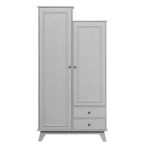 Svijetlo siva dječja garderoba od masivnog bora 98x190 cm Lily – WOOOD