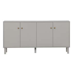 Svijetlo siva niska komoda od masivnog bora 160x78 cm Madu – WOOOD