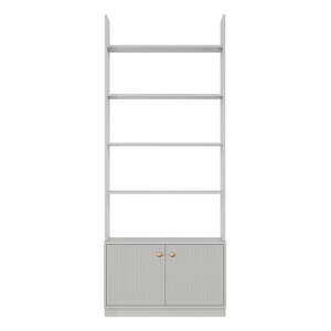 Svijetlo siva modularna biblioteka od masivnog bora 80x200 cm Madu – WOOOD