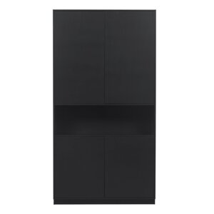 Crna modularna škrinja za pohranu od masivnog bora 110x210 cm Finca – WOOOD