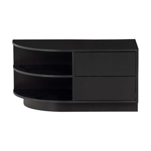 Crna modularna TV komoda od masivnog bora 78x40 cm Finca – WOOOD
