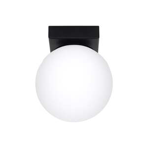 Crna stropna svjetiljka sa staklenim sjenilom ø 12 cm Umerta – Nice Lamps