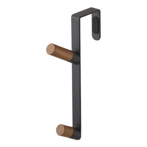 Crna metalna vješalica za vrata 1,5 cm Tower – YAMAZAKI