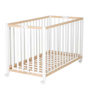 Bijeli/u prirodnoj boji dječji krevet na kotačićima/sklopivi 60x120 cm Fold up – Roba