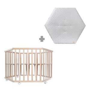 Putni krevetić od masivne bukve 119x104 cm u prirodnoj boji – Roba