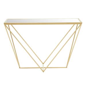 Pomoćni stol sa staklenom pločom stola u zlatnoj boji 40x120 cm Farran – Premier Housewares