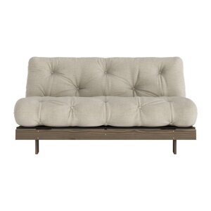 Bež lanena sklopiva sofa 160 cm Roots – Karup Design