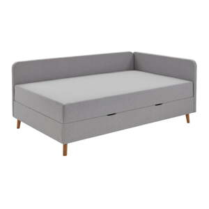 Svijetlo sivi tapecirani krevet s prostorom za pohranu 120x200 cm Cabana – Meise Möbel