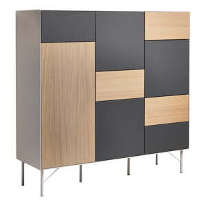 Antracitno siva/u prirodnoj boji visoka komoda u dekoru hrasta 136x133 cm Edge by Hammel – Hammel Furniture