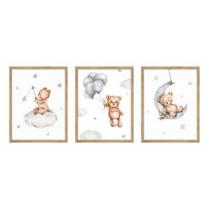 Dječje slike u setu 3 kom 30x40 cm Teddy Bear
