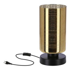 Crna/u zlatnoj boji stolna lampa sa staklenim sjenilom (visina 25 cm) Cox – Candellux Lighting