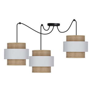 Bijela/u prirodnoj boji viseća svjetiljka sa sjenilom od ratana ø 20 cm Rattan – Candellux Lighting