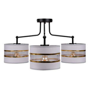 Bijela stropna svjetiljka s tekstilnim sjenilom ø 20 cm Andy – Candellux Lighting