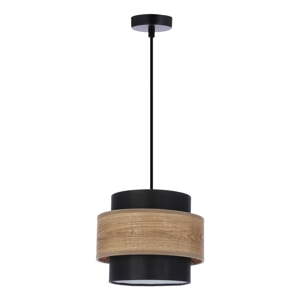 Crna/u prirodnoj boji viseća svjetiljka s tekstilnim sjenilom ø 20 cm Twin – Candellux Lighting