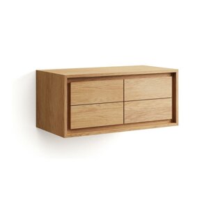 Nizak/zidni ormarić za ispod umivaonika od masivne tikovine u prirodnoj boji 90x40 cm Kenta – Kave Home