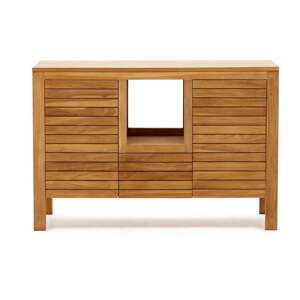 Nizak ormarić za ispod umivaonika od masivne tikovine u prirodnoj boji 120x80 cm Neria – Kave Home