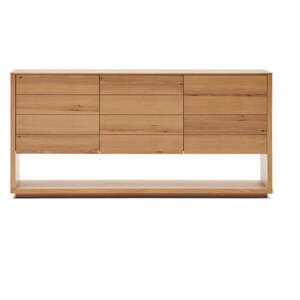 Niska komoda u dekoru hrasta u prirodnoj boji 151x74 cm Alguema – Kave Home