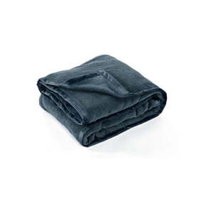 Tamno plavi prekrivač od mikropliša za bračni krevet 220x240 cm Lamis – Tiseco Home Studio