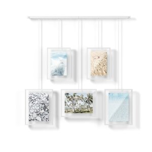 Bijeli metalni viseći okviri u setu 5 kom 79x43 cm Exhibit – Umbra
