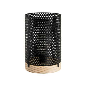 Crna stolna lampa s metalnim sjenilom (visina 20 cm) – Casa Selección