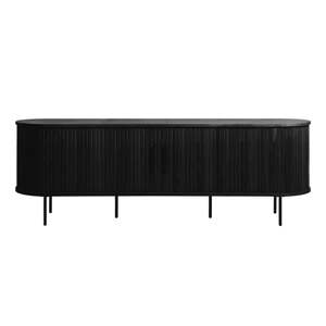 Crna TV komoda u dekoru hrasta 56x180 cm Nola – Unique Furniture
