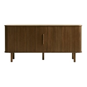 Smeđa niska komoda u dekoru hrasta s kliznim vratima 76x160 cm Cavo – Unique Furniture