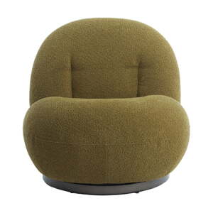 Zelena fotelja od bouclé tkanine Gumaca – Light & Living