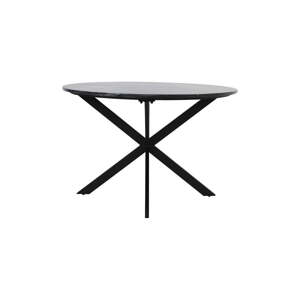 Crni okrugli blagovaonski stol s pločom stola u mramornom dekoru ø 120 cm Tomochi – Light & Living