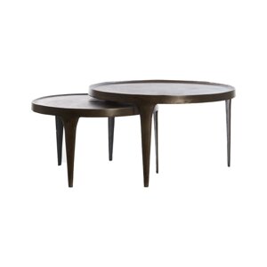 Smeđi okrugli stolići za kavu u setu 2 kom ø 75 cm Tobias – Light & Living