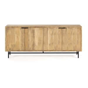 Niska komoda od masivnog manga u prirodnoj boji 190x85 cm Mundra – Marckeric