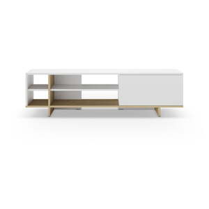 Bijela TV komoda u dekoru hrasta 160x44 cm Cequoia – Marckeric