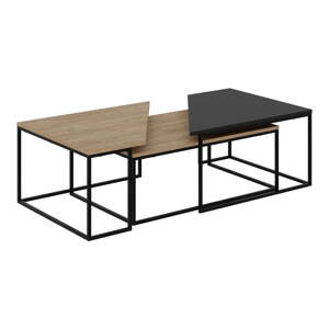 Stolići za kavu u setu 3 kom s pločom stola u dekoru hrasta u prirodnoj boji 70x110 cm Titan – Marckeric