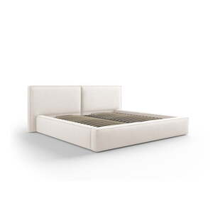 Bež tapecirani bračni krevet s prostorom za pohranu s podnicom 160x200 cm Arendal – Cosmopolitan Design